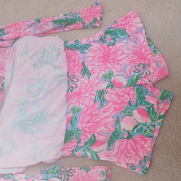 Lilly Pulitzer Lana Skort Romper Pink Blossom Try Your Zest - Picture 3 of 5